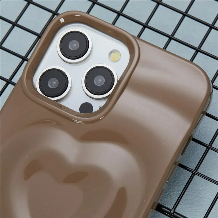 WT Series For iPhone 15 Pro Max Case Shockproof TPU Phone Cover Creative Heart Wave Pattern