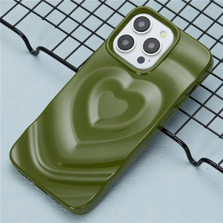 WT Series For iPhone 15 Pro Max Case Shockproof TPU Phone Cover Creative Heart Wave Pattern