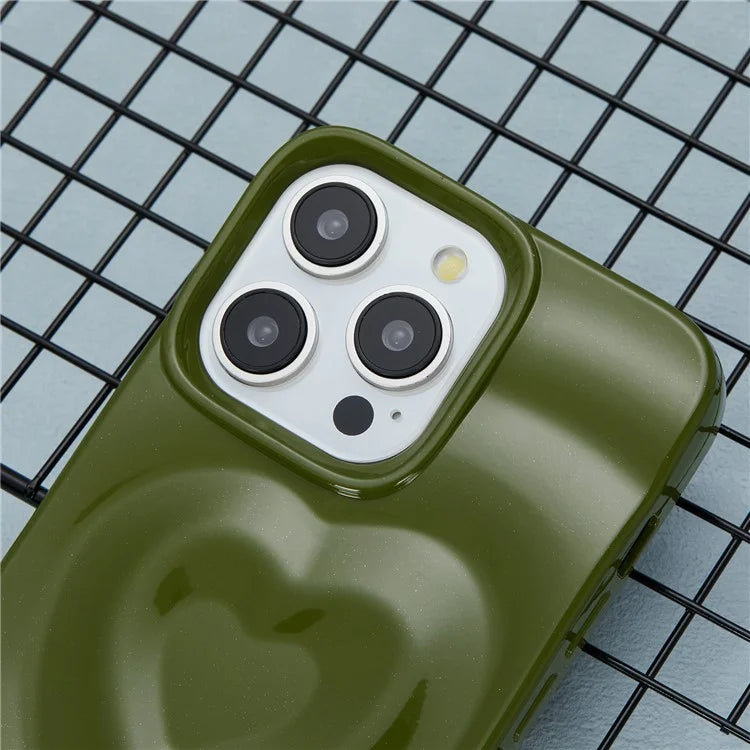 WT Series For iPhone 15 Pro Max Case Shockproof TPU Phone Cover Creative Heart Wave Pattern