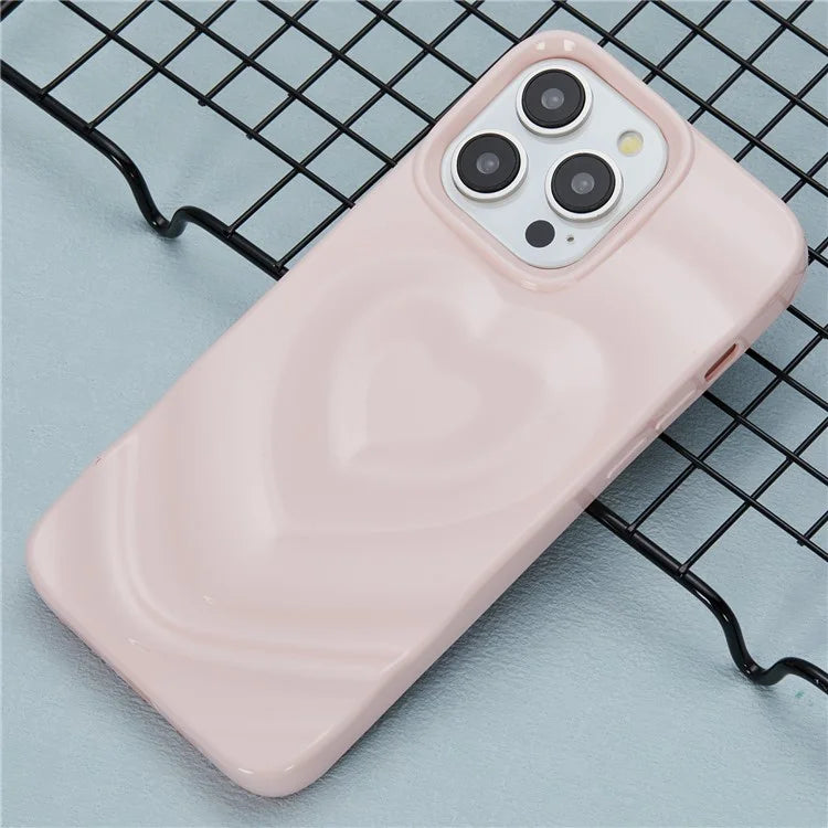 WT Series For iPhone 15 Pro Max Case Shockproof TPU Phone Cover Creative Heart Wave Pattern