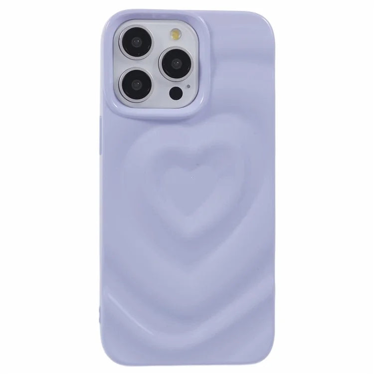 WT Series For iPhone 15 Pro Max Case Shockproof TPU Phone Cover Creative Heart Wave Pattern