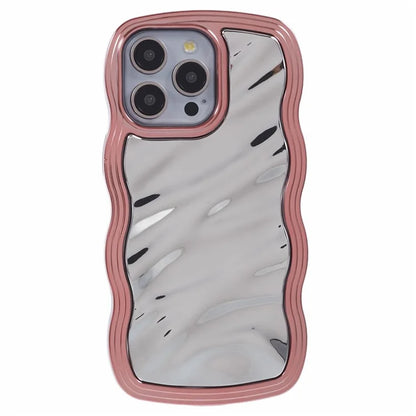 WT Series For iPhone 12 Pro Max Case Electroplating Back Curly Wave Frame TPU Phone Cover