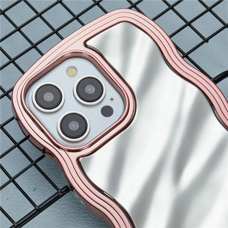 WT Series For iPhone 12 / 12 Pro Electroplating Case Curly Wave Frame Soft TPU Phone Cover