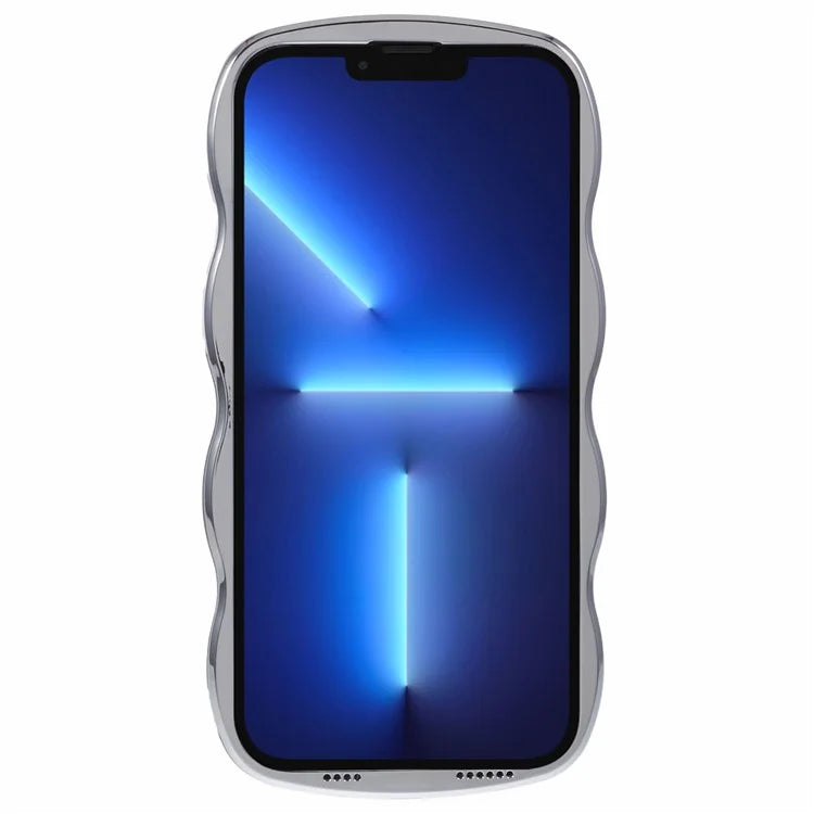 WT Series For iPhone 13 Pro Case Electroplated TPU Phone Cover Shockproof Wave Curly Frame
