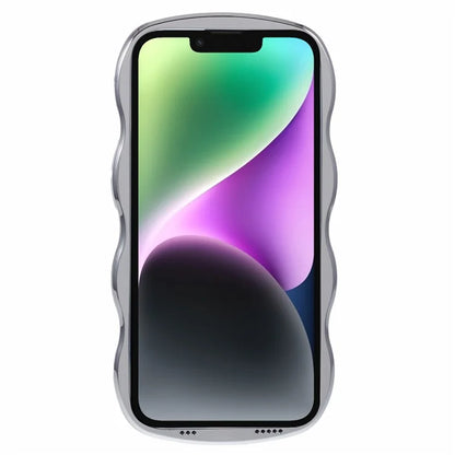 WT Series For iPhone 14 Case Wave Frame Curly Shape Anti-Slip TPU Phone Cover