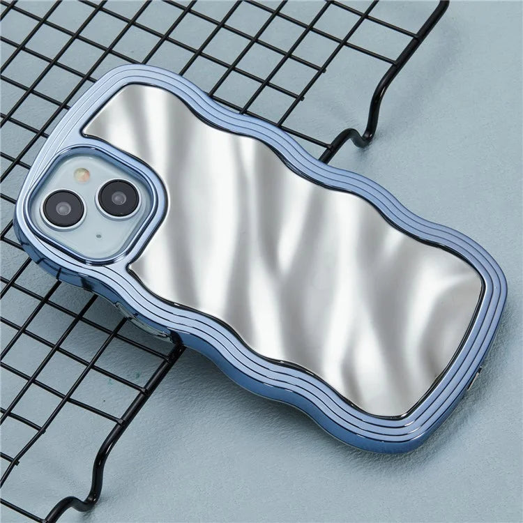 WT Series For iPhone 14 Case Wave Frame Curly Shape Anti-Slip TPU Phone Cover