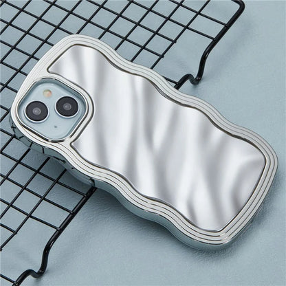 WT Series For iPhone 14 Case Wave Frame Curly Shape Anti-Slip TPU Phone Cover