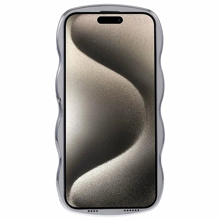 WT Series For iPhone 14 Pro Max Case Art Design TPU Phone Cover Electroplating Wave Frame