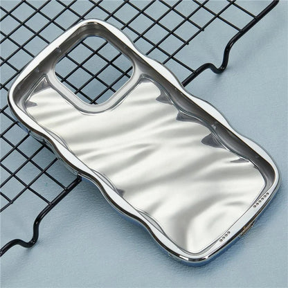 WT Series For iPhone 14 Pro Max Case Art Design TPU Phone Cover Electroplating Wave Frame