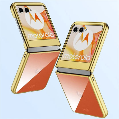 For Motorola Razr 50 5G Case Electroplating Ultra Thin Transparent PC Phone Cover