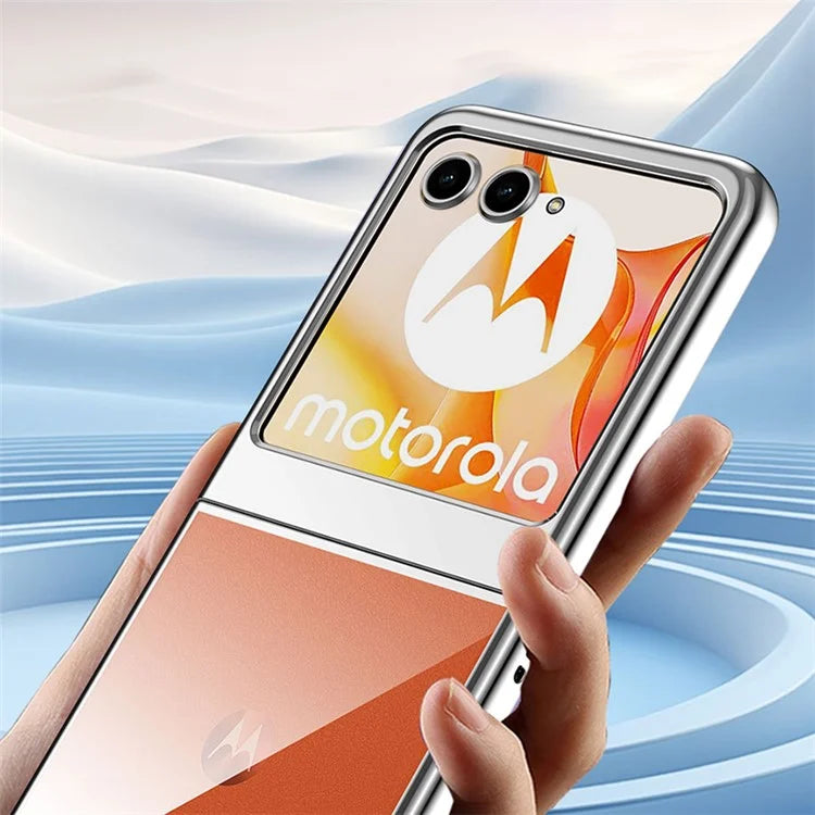For Motorola Razr 50 5G Case Electroplating Ultra Thin Transparent PC Phone Cover