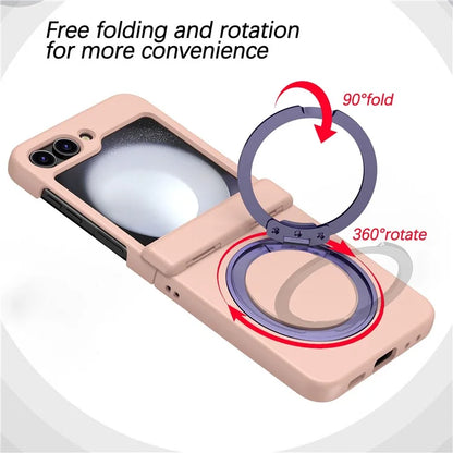 For Samsung Galaxy Z Flip6 5G Case Magnetic Ring Holder PC+TPU Phone Cover