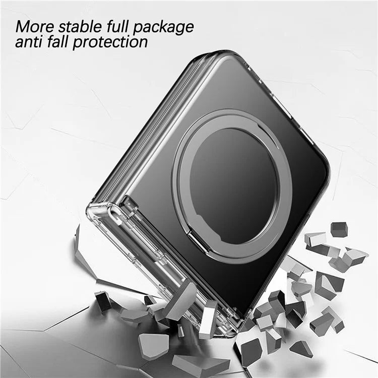 For Samsung Galaxy Z Flip5 5G Case Rotary Magnetic Kickstand PC+TPU Phone Cover