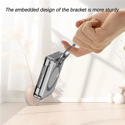 For Samsung Galaxy Z Flip5 5G Case Rotary Magnetic Kickstand PC+TPU Phone Cover
