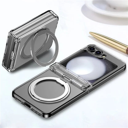 For Samsung Galaxy Z Flip5 5G Case Rotary Magnetic Kickstand PC+TPU Phone Cover
