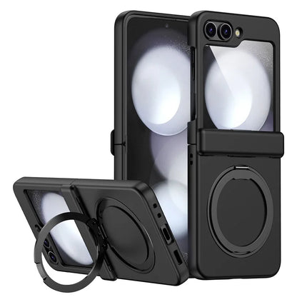 For Samsung Galaxy Z Flip5 5G Case Rotary Magnetic Kickstand PC+TPU Phone Cover