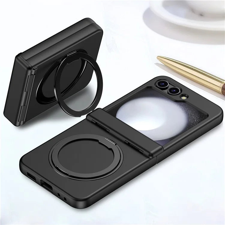 For Samsung Galaxy Z Flip5 5G Case Rotary Magnetic Kickstand PC+TPU Phone Cover
