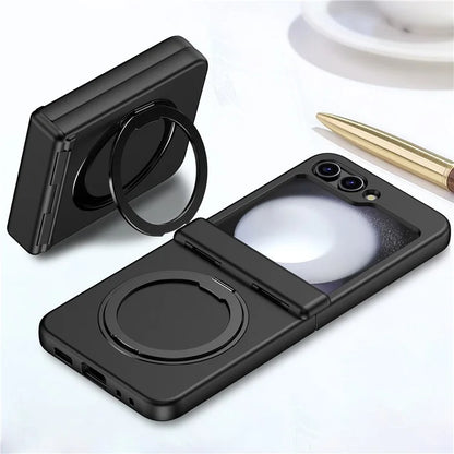 For Samsung Galaxy Z Flip5 5G Case Rotary Magnetic Kickstand PC+TPU Phone Cover