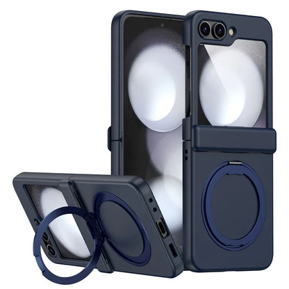 For Samsung Galaxy Z Flip5 5G Case Rotary Magnetic Kickstand PC+TPU Phone Cover