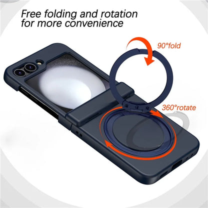 For Samsung Galaxy Z Flip5 5G Case Rotary Magnetic Kickstand PC+TPU Phone Cover