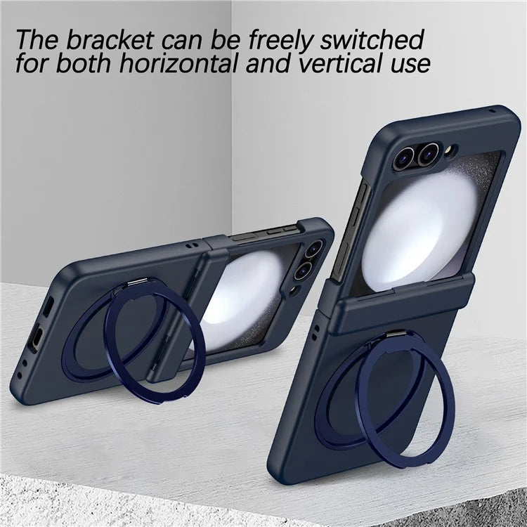 For Samsung Galaxy Z Flip5 5G Case Rotary Magnetic Kickstand PC+TPU Phone Cover