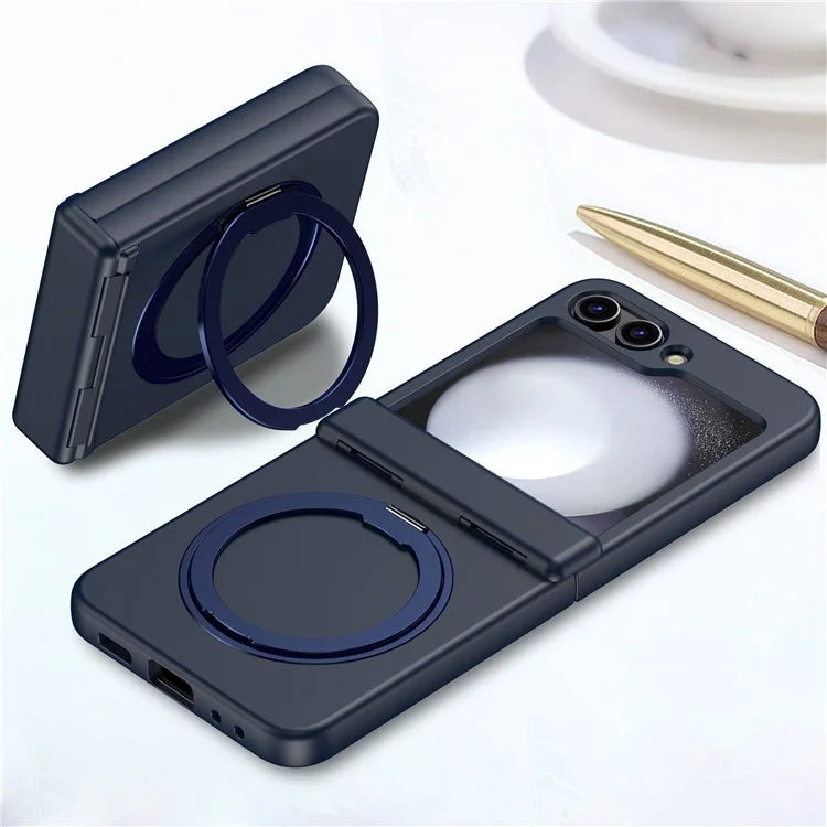 For Samsung Galaxy Z Flip5 5G Case Rotary Magnetic Kickstand PC+TPU Phone Cover