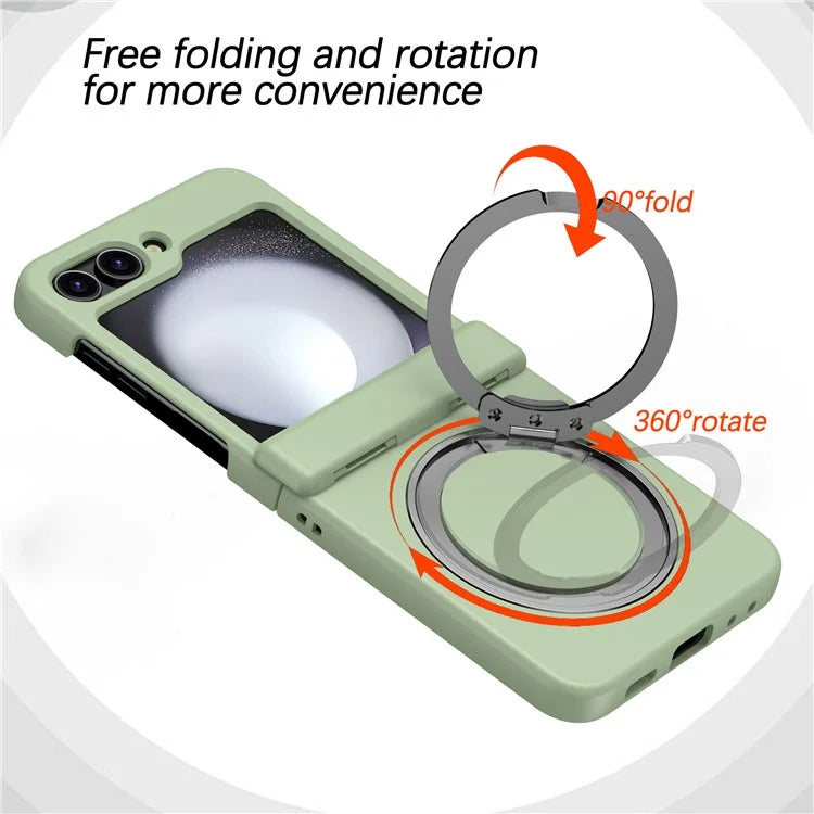 For Samsung Galaxy Z Flip5 5G Case Rotary Magnetic Kickstand PC+TPU Phone Cover