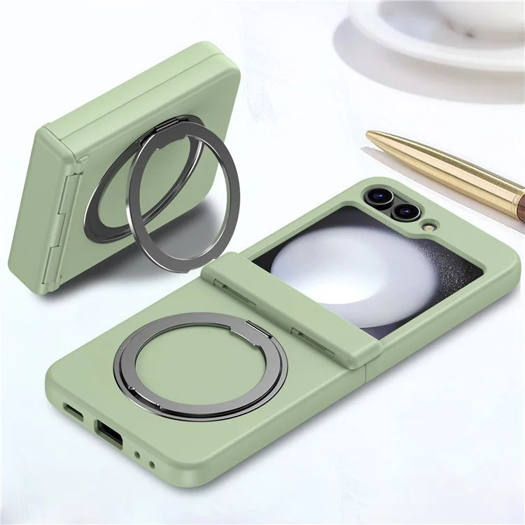 For Samsung Galaxy Z Flip5 5G Case Rotary Magnetic Kickstand PC+TPU Phone Cover