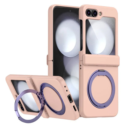 For Samsung Galaxy Z Flip5 5G Case Rotary Magnetic Kickstand PC+TPU Phone Cover