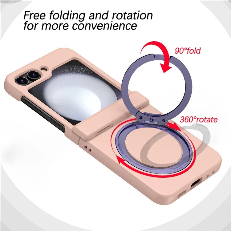 For Samsung Galaxy Z Flip5 5G Case Rotary Magnetic Kickstand PC+TPU Phone Cover