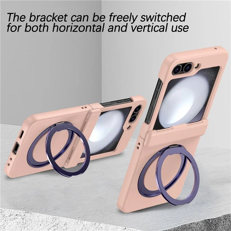 For Samsung Galaxy Z Flip5 5G Case Rotary Magnetic Kickstand PC+TPU Phone Cover