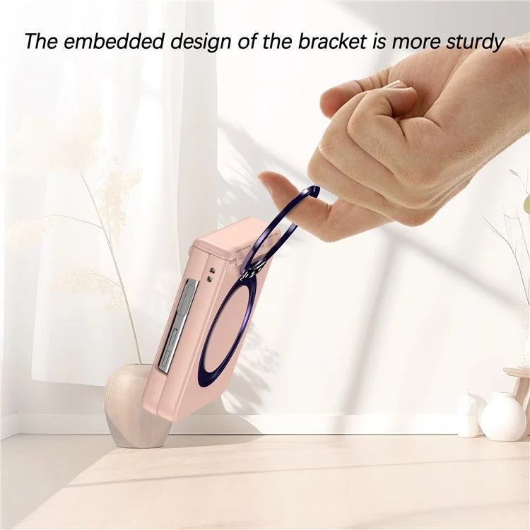 For Samsung Galaxy Z Flip5 5G Case Rotary Magnetic Kickstand PC+TPU Phone Cover