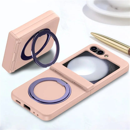 For Samsung Galaxy Z Flip5 5G Case Rotary Magnetic Kickstand PC+TPU Phone Cover