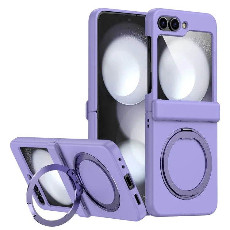 For Samsung Galaxy Z Flip5 5G Case Rotary Magnetic Kickstand PC+TPU Phone Cover