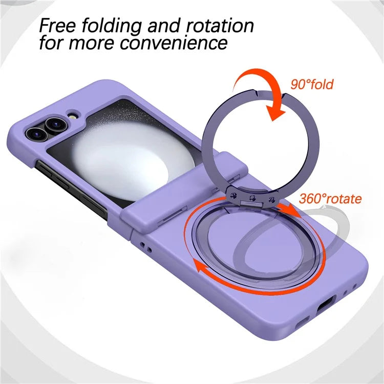 For Samsung Galaxy Z Flip5 5G Case Rotary Magnetic Kickstand PC+TPU Phone Cover