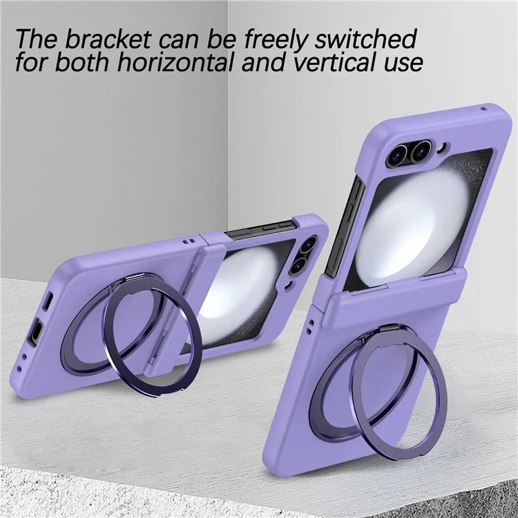 For Samsung Galaxy Z Flip5 5G Case Rotary Magnetic Kickstand PC+TPU Phone Cover