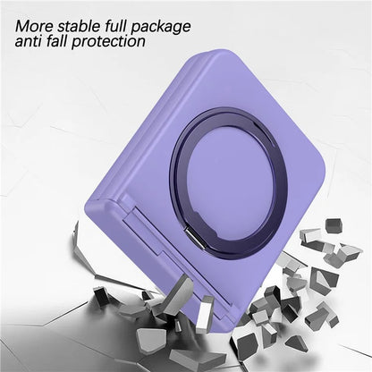 For Samsung Galaxy Z Flip5 5G Case Rotary Magnetic Kickstand PC+TPU Phone Cover