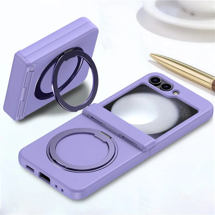 For Samsung Galaxy Z Flip5 5G Case Rotary Magnetic Kickstand PC+TPU Phone Cover