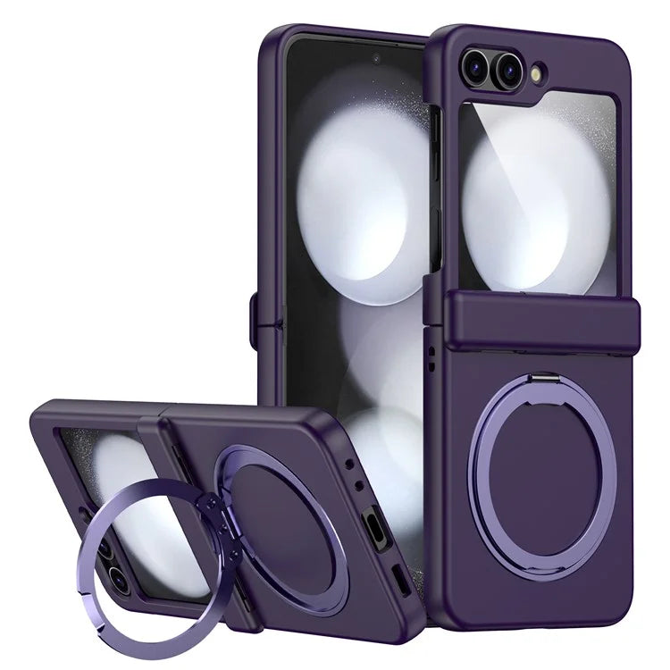 For Samsung Galaxy Z Flip5 5G Case Rotary Magnetic Kickstand PC+TPU Phone Cover