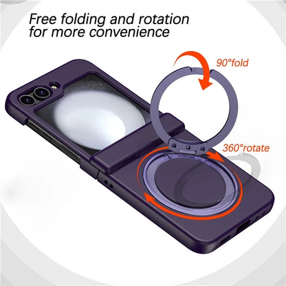 For Samsung Galaxy Z Flip5 5G Case Rotary Magnetic Kickstand PC+TPU Phone Cover