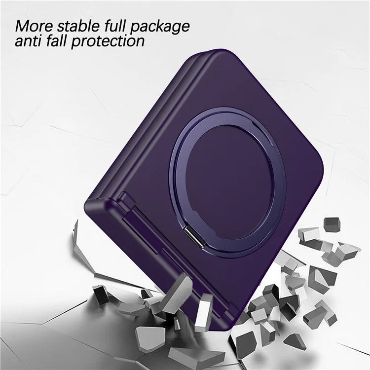 For Samsung Galaxy Z Flip5 5G Case Rotary Magnetic Kickstand PC+TPU Phone Cover