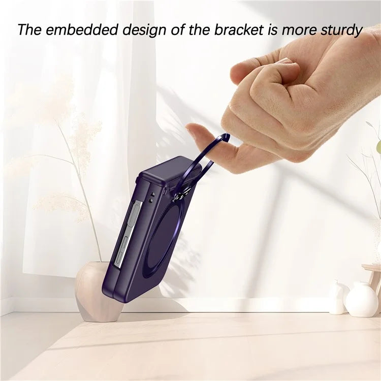 For Samsung Galaxy Z Flip5 5G Case Rotary Magnetic Kickstand PC+TPU Phone Cover