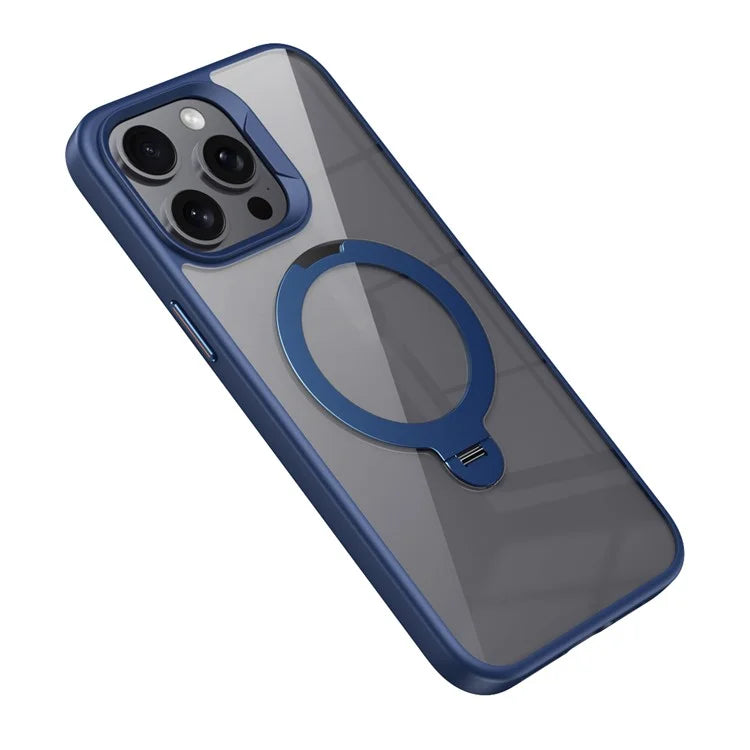 For iPhone 13 Pro Max Magnetic Case Ring Kickstand PC+TPU Protective Phone Cover