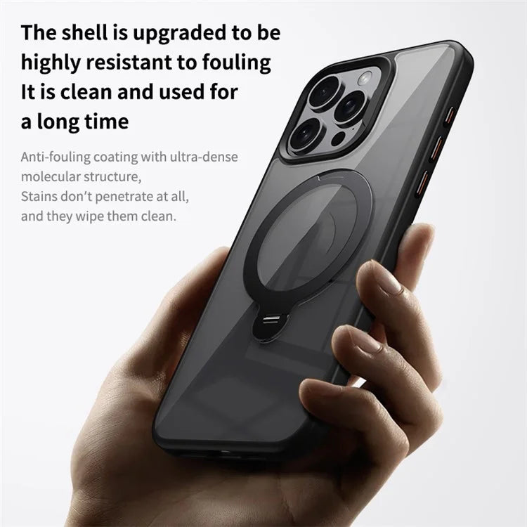 For iPhone 13 Pro Max Magnetic Case Ring Kickstand PC+TPU Protective Phone Cover