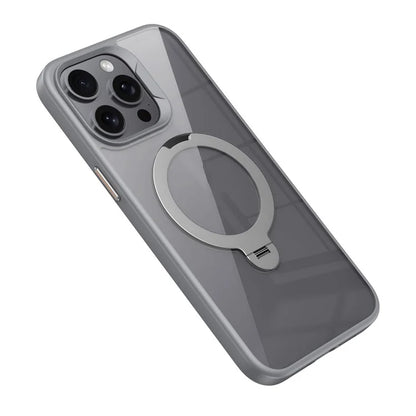 For iPhone 14 Pro Max Magnetic Case PC+TPU Kickstand Drop-Proof Phone Cover