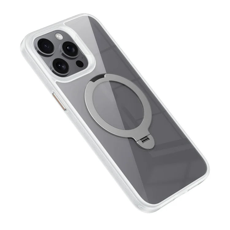 For iPhone 14 Pro Max Magnetic Case PC+TPU Kickstand Drop-Proof Phone Cover