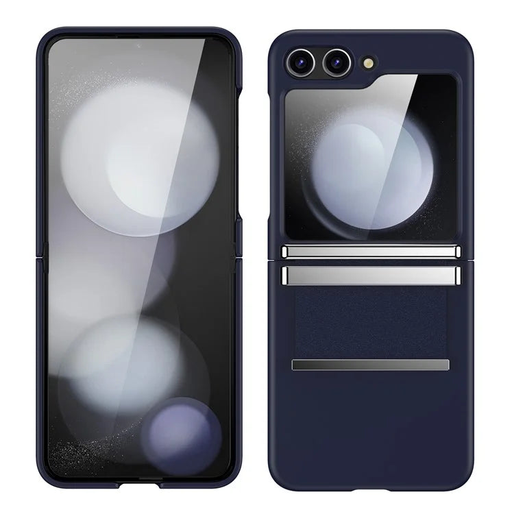 For Samsung Galaxy Z Flip6 5G Case PC Folding Phone Cover with Hardware Leather Hinge