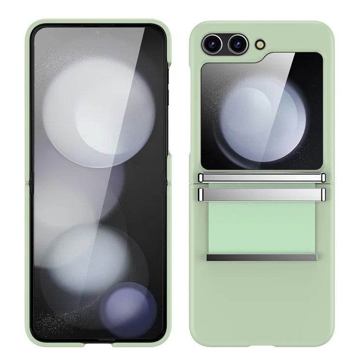 For Samsung Galaxy Z Flip6 5G Case PC Folding Phone Cover with Hardware Leather Hinge
