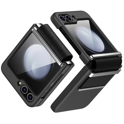 For Samsung Galaxy Z Flip5 5G PC Case Hardware Leather Hinge Phone Cover