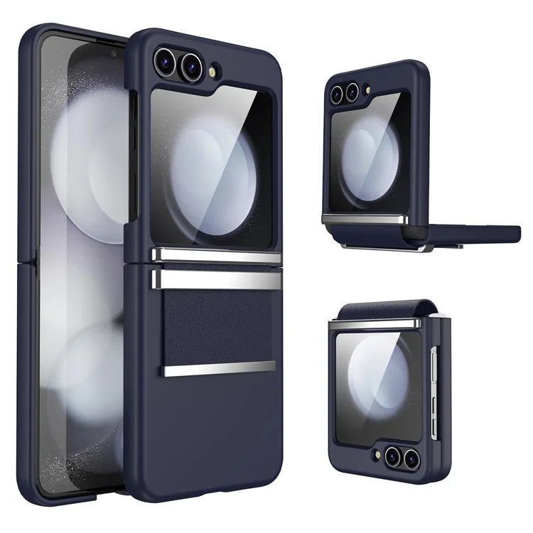 For Samsung Galaxy Z Flip5 5G PC Case Hardware Leather Hinge Phone Cover